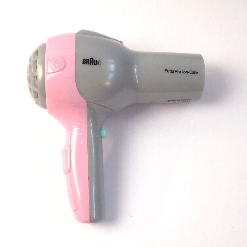 Girls Toy Pretend Braun Hair Blow Dryer Pink & Gray Klein Toys Tested Works 2007